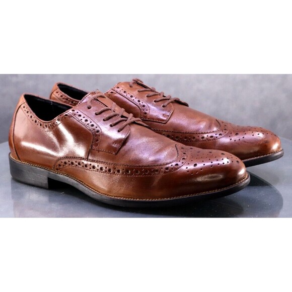 Stacy Adams Men's Wingtip Dress Shoes Size 10 Leather Brown - Picture 5 of 12